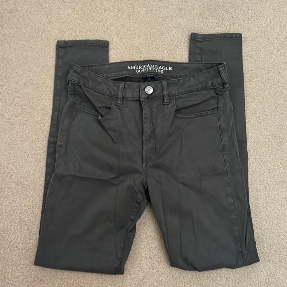 American Eagle dark gray high rise jegging